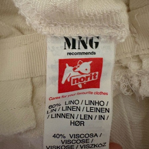 Mango wide linen skort beige like new
