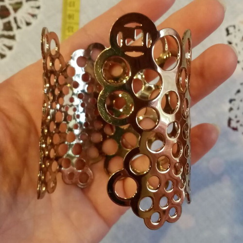 Vintage cuff bracelet with perforated design Paco Rabanne Lady Million used