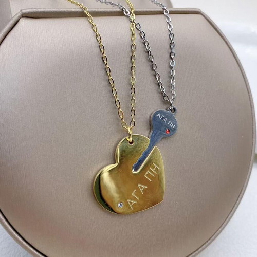 Steel necklace new, gold and silver colors