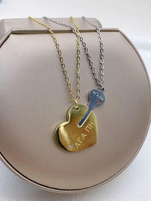 Steel necklace new, gold and silver colors