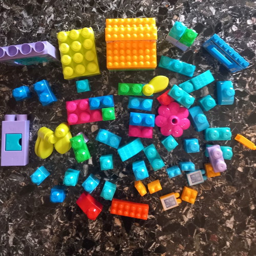 Mega Bloks First Builders colorful building blocks used