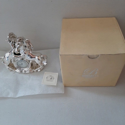 Italian silver-plated clock new