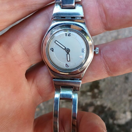 Swatch Irony wristwatch like new, silver, women's