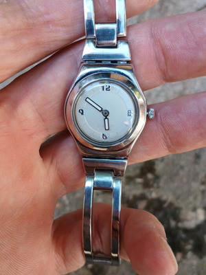 Swatch Irony wristwatch like new, silver, women's