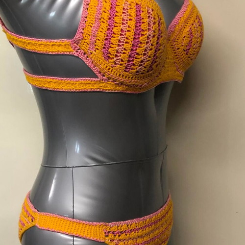 Athletic knitted swimsuit new, size S, multicolor