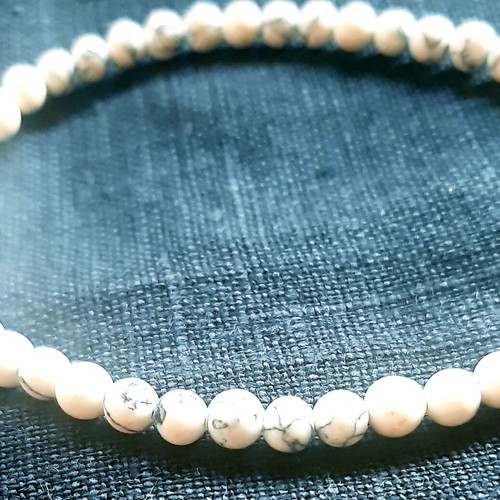 Myrto Bracelet with Magnesite and 925 Silver, Handmade, New