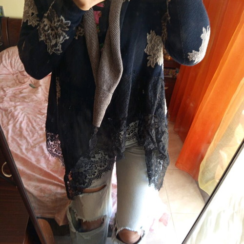 long jacket with lace