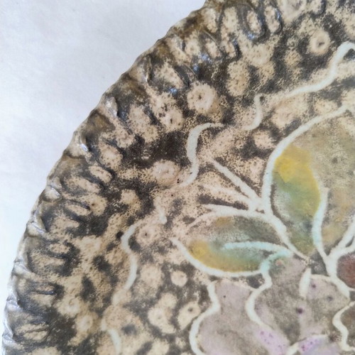 Vintage handmade decorative plate terracotta, like new