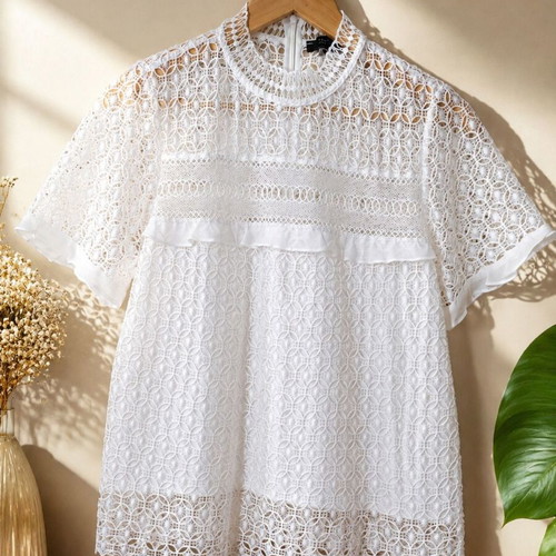 Zara Woman lace blouse size L, like new, off-white