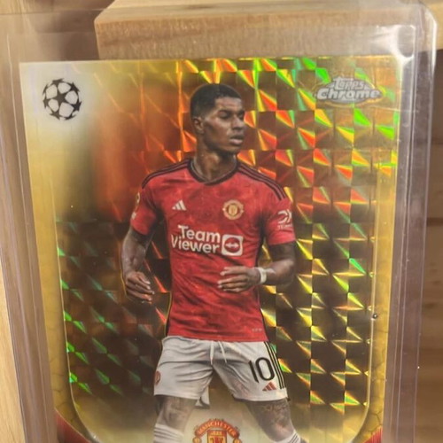 Marcus Rashford Gold Refractor Topps Chrome UEFA Champions League card new