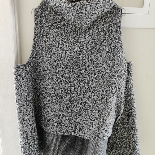 Knitted sleeveless sweater new, gray, one size