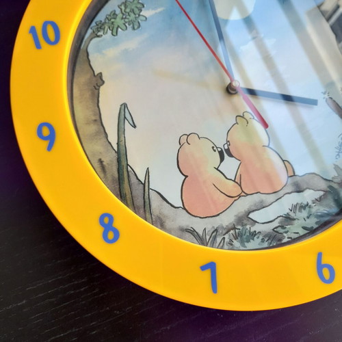 Wall clock with teddy bears, 25.5 cm diameter