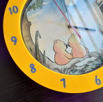 Wall clock with teddy bears, 25.5 cm diameter