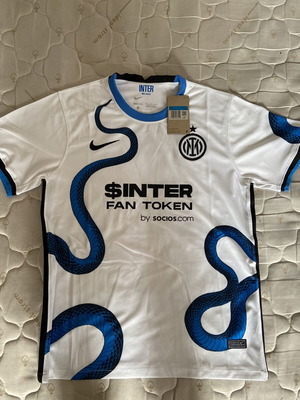 Nike Inter Milano jersey with blue snake design, white
