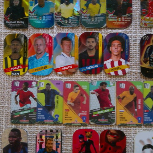 Set of 71 used metal tags from football collections