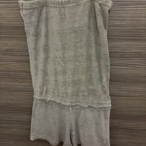 Terry Cloth One-Piece Shorts Romper used, gray, size M