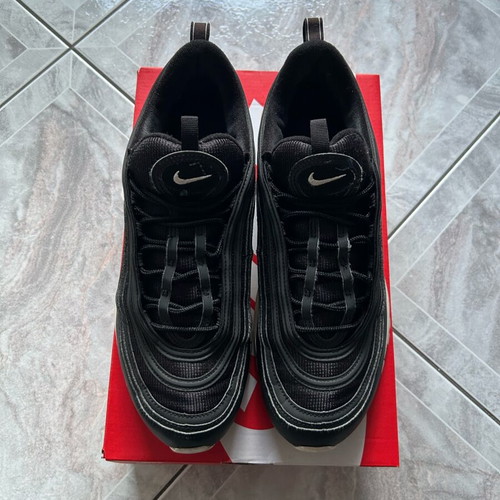 Nike Air Max 97 black athletic shoes in like new condition, size 46