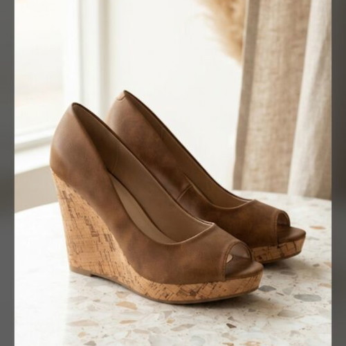 Seven women's platform sandals used, size 37, brown