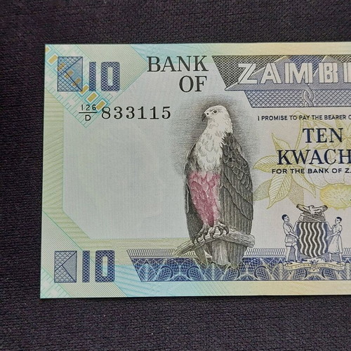 10 Kwacha banknote from Zambia new