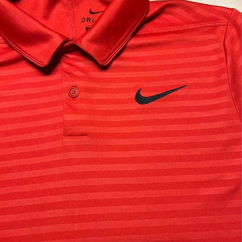 Nike Golf Polo Shirt Mens Small Red Dri Fit Performance Stretch Casual Tennis Athletic Short Sleeve