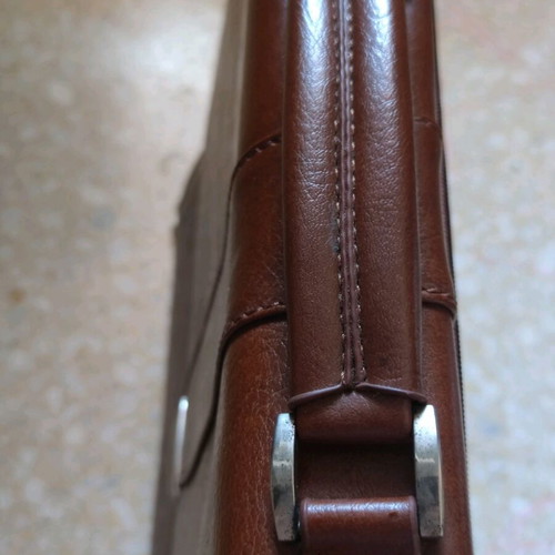 Leather briefcase new, brown tan