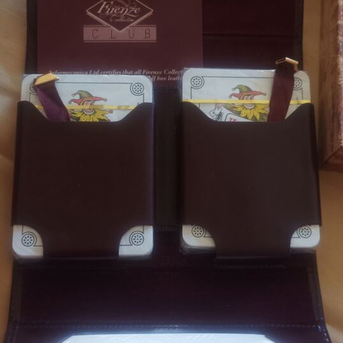 Firenze Collection Club playing card set new in leather case