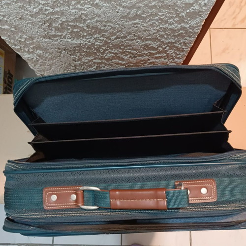 Vintage Gino De Vinci travel bag and briefcase like new, teal