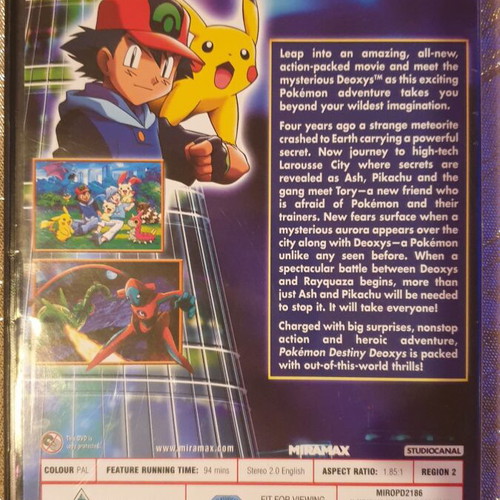 Pokemon Destiny Deoxis DVD like new with English subtitles