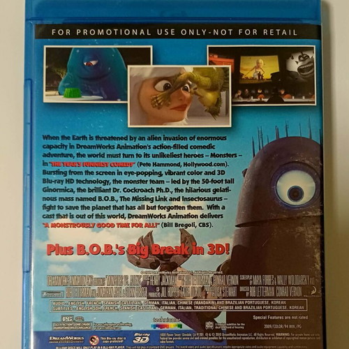 Monsters vs Aliens Blu-Ray movie used with English subtitles
