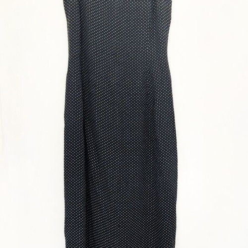 Vintage maxi slip dress like new, black and white polka dots, size XS/S