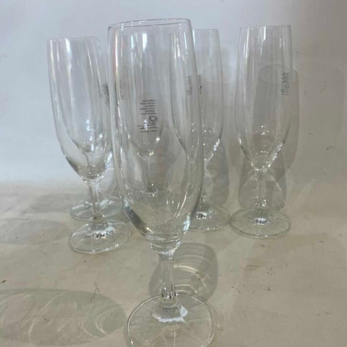 Vintage set of 6 used crystal champagne glasses