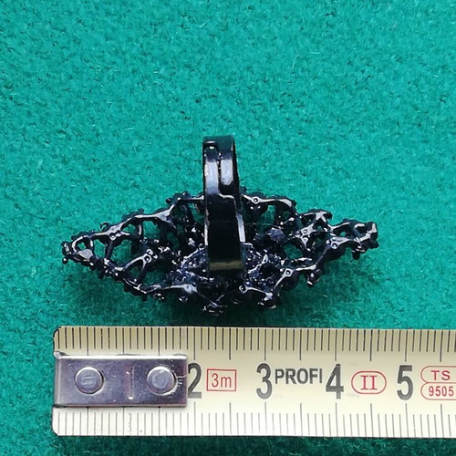 Black vintage ring with resin designs black color open size new