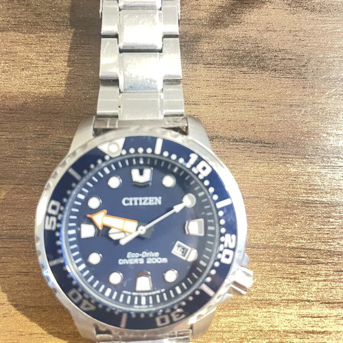 Citizen Promaster 44mm Eco-Drive men's watch with blue rubber strap like new