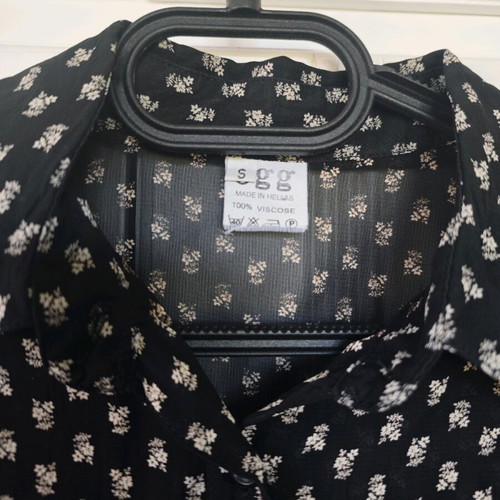 Egg shirt like new, transparent with floral pattern, size S
