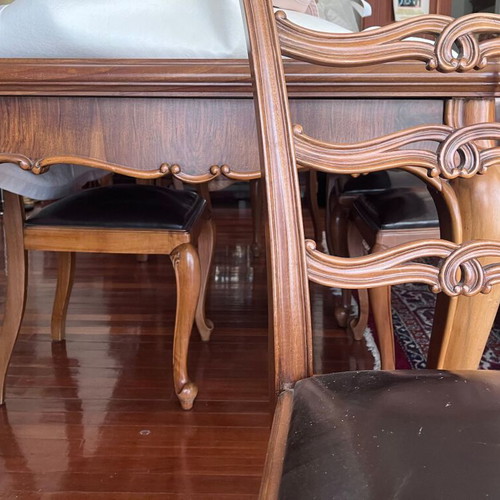 Neoclassical style dining set used with 6 solid wood chairs