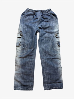 Y2K women's medium jeans with skulls like new, blue