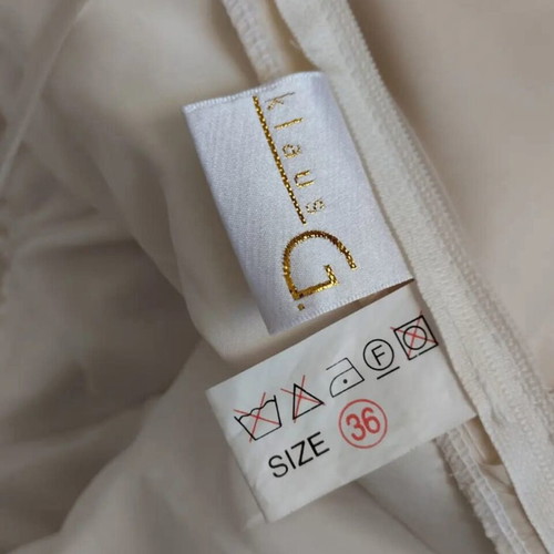 Wedding dress size 36, like new, open back, beige