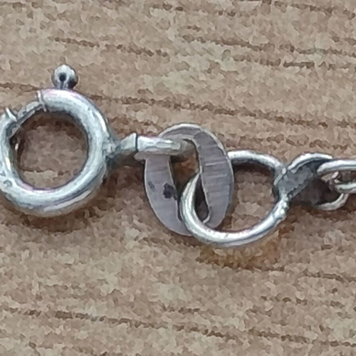 Silver 925 twisted rope chain necklace, 45cm