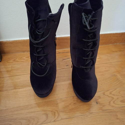 Fred suede ankle boots new, size 37, 12 cm heel, black