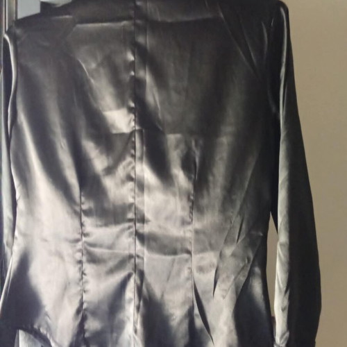 Satin black shirt new with strass buttons