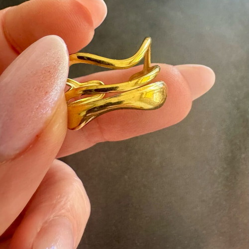 Triple ring new, adjustable size, gold-colored