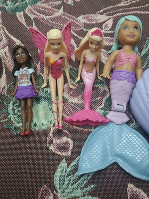Barbie μινιατούρες μεταχειρισμένες, σετ 4 Barbie και 1 Polly Pocket