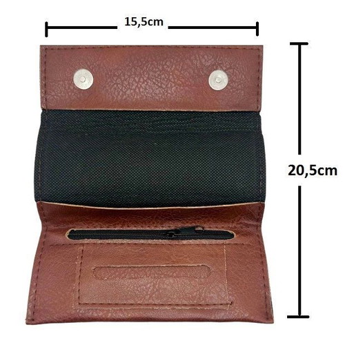 Brown tobacco pouch new 15.5x8 cm synthetic leather