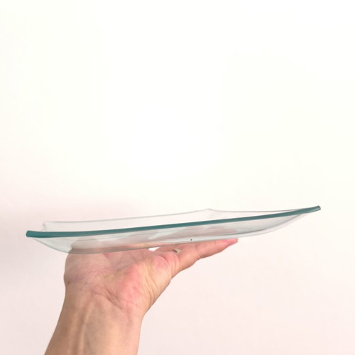 Glass square decorative plate
