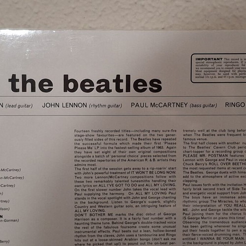 The Beatles With The Beatles Vinyl LP 2012 180g Remastered sealed