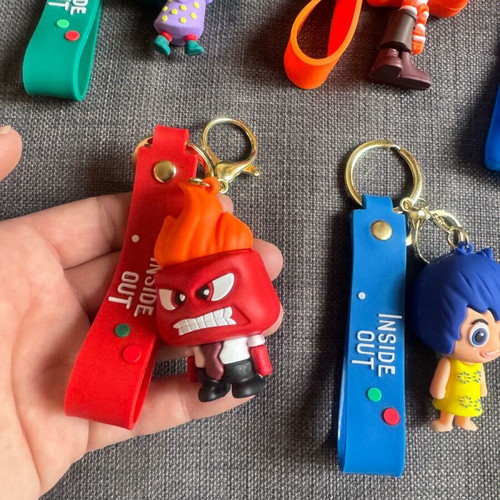 Inside Out keychains like new, colorful rubber pack