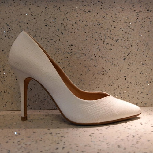 H&M white pumps like new, faux snake leather, size 40