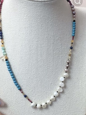 Handmade Nomination necklace new, natural materials, white and brown