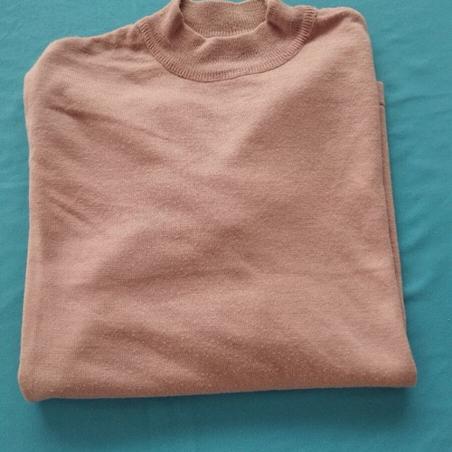 Paschalis Thin Knit Sweater with Low Mock Neck Pink Sapio Milo Size 3 like new