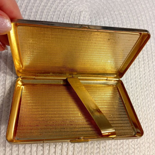 Vintage decorative cigarette case with colorful enamel, like new